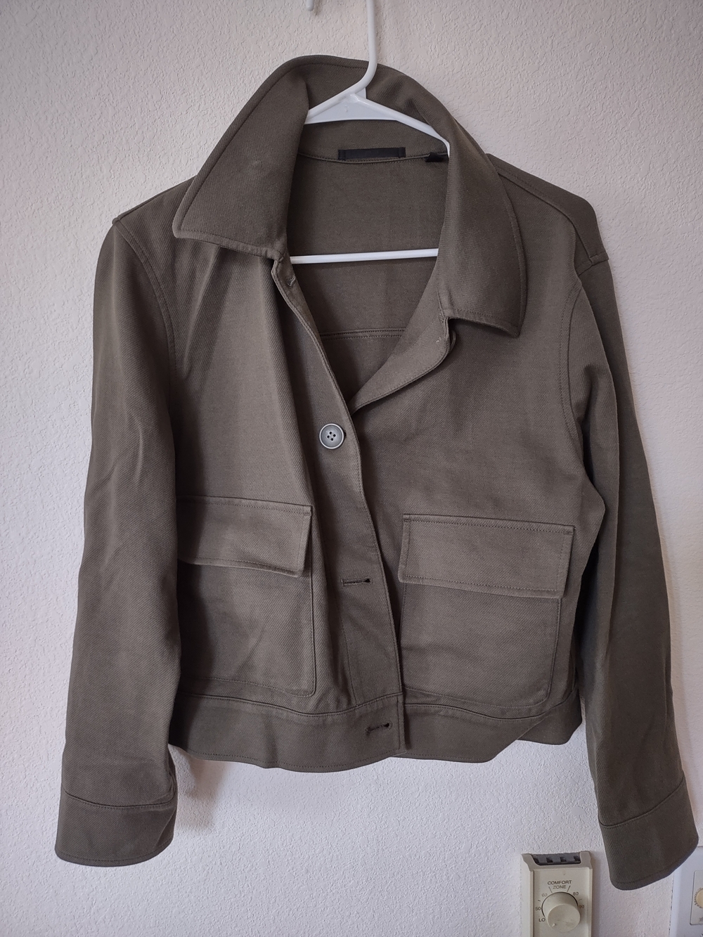 Uniqlo Olive Utility Button-Front Jacket